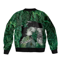 New Zealand Aroha Koe Mama Bomber Jacket Maori Hongi - Pounamu