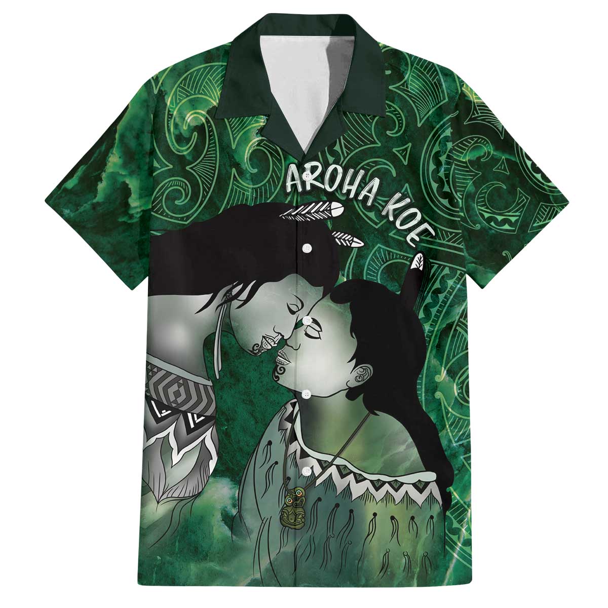 New Zealand Aroha Koe Mama Family Matching Off The Shoulder Long Sleeve Dress and Hawaiian Shirt Maori Hongi - Pounamu