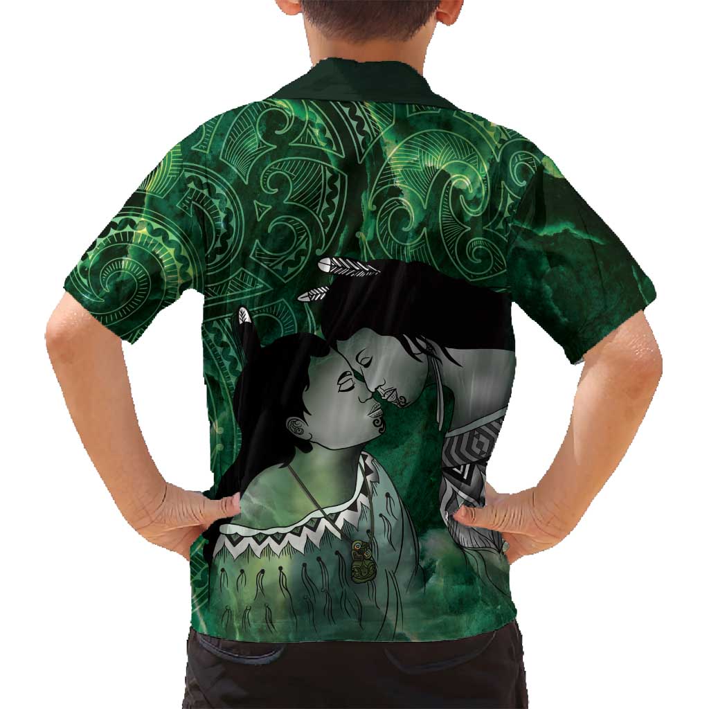 New Zealand Aroha Koe Mama Family Matching Off Shoulder Short Dress and Hawaiian Shirt Maori Hongi - Pounamu