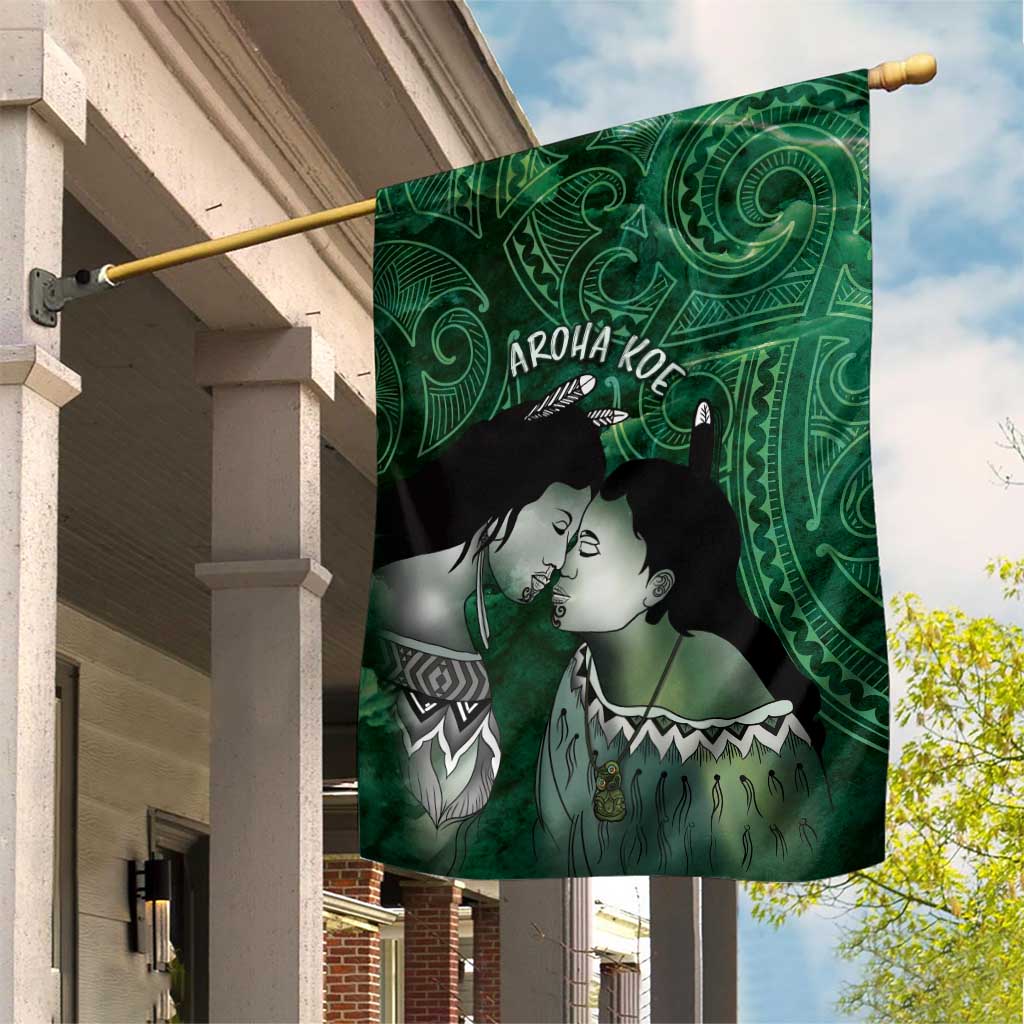 New Zealand Aroha Koe Mama Garden Flag Maori Hongi - Pounamu