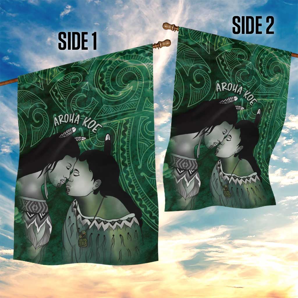 New Zealand Aroha Koe Mama Garden Flag Maori Hongi - Pounamu