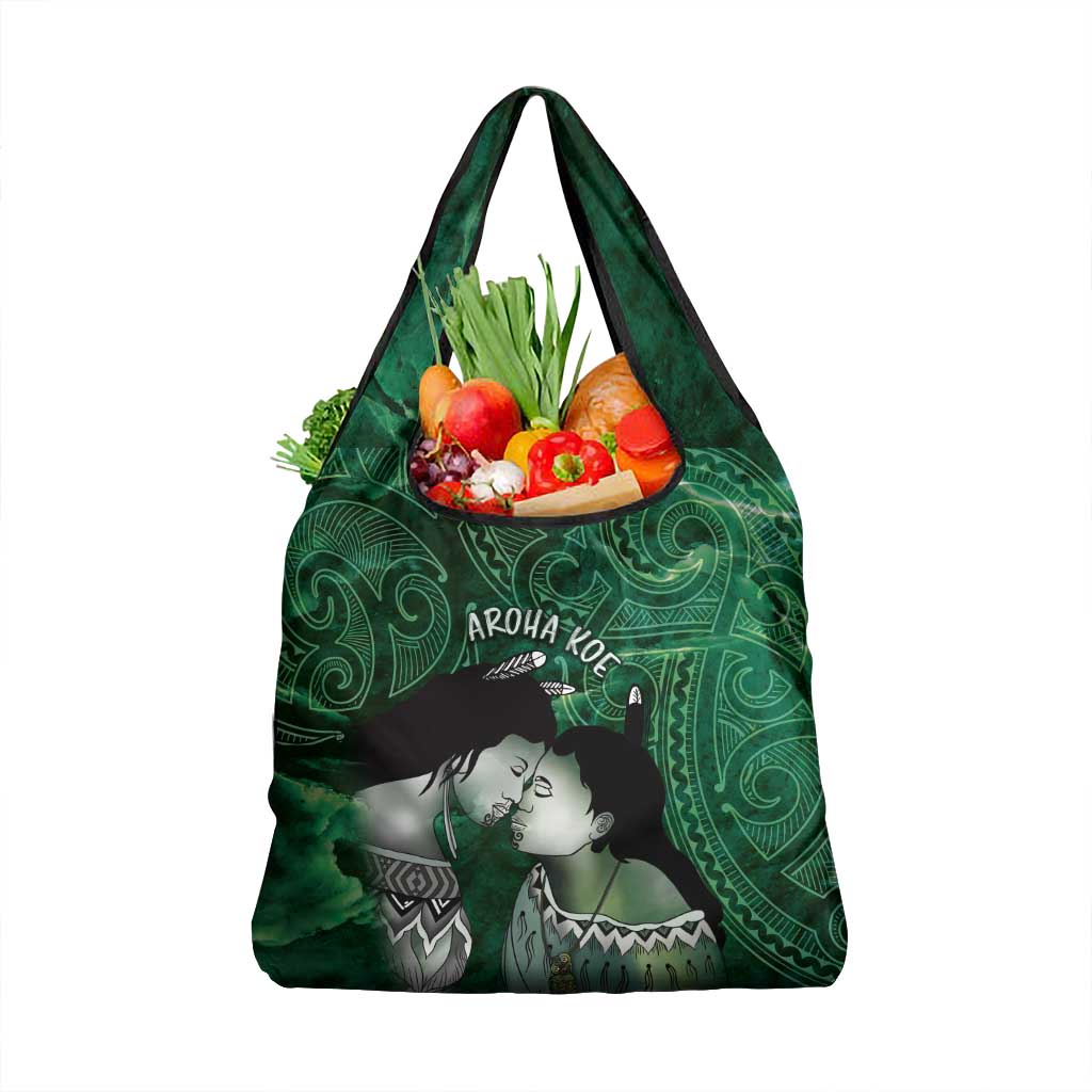 New Zealand Aroha Koe Mama Grocery Bag Maori Hongi - Pounamu
