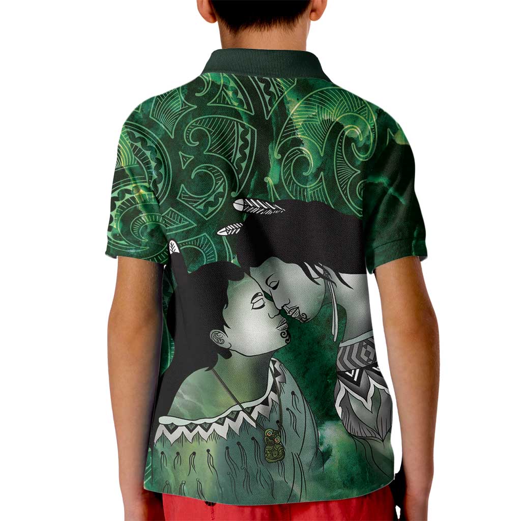 New Zealand Aroha Koe Mama Kid Polo Shirt Maori Hongi - Pounamu
