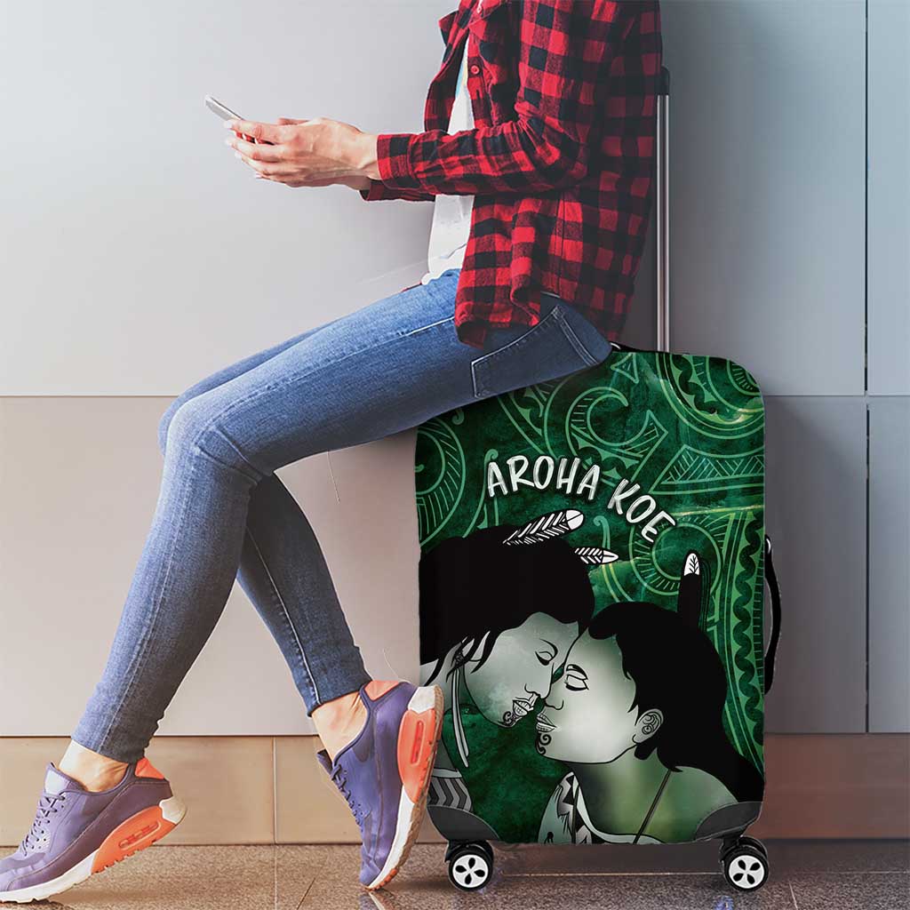 New Zealand Aroha Koe Mama Luggage Cover Maori Hongi - Pounamu