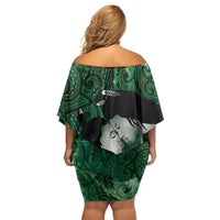 New Zealand Aroha Koe Mama Off Shoulder Short Dress Maori Hongi - Pounamu