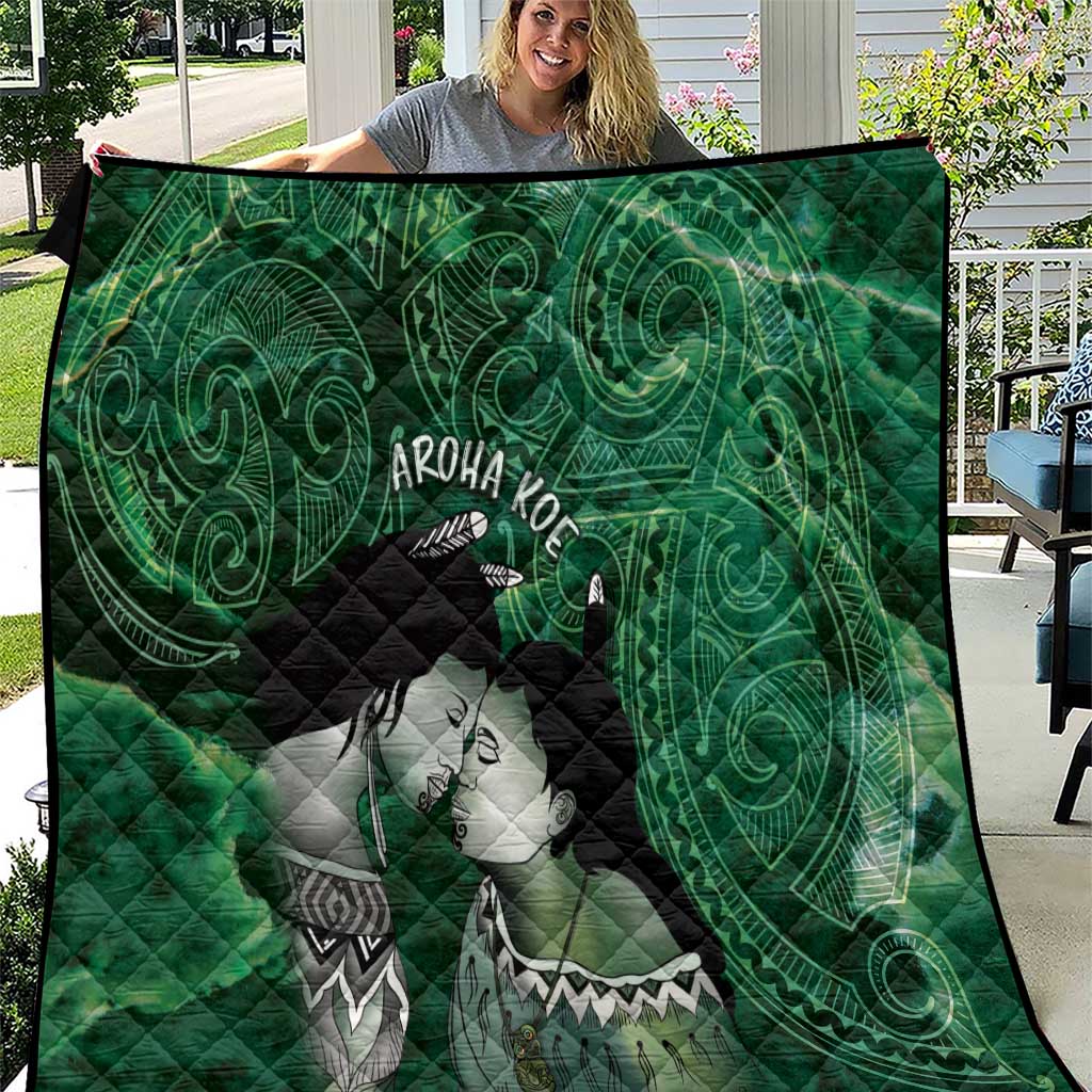 New Zealand Aroha Koe Mama Quilt Maori Hongi - Pounamu