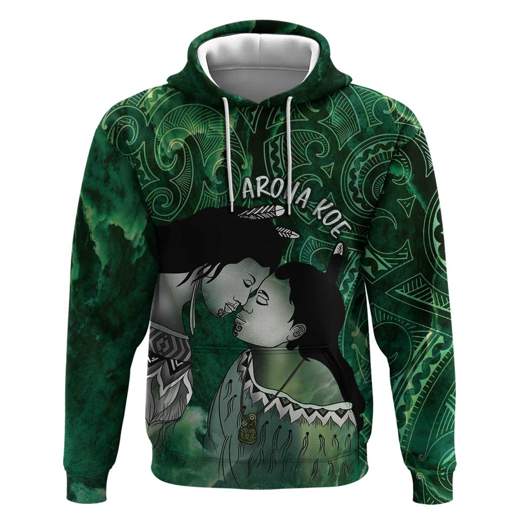New Zealand Aroha Koe Mama Zip Hoodie Maori Hongi - Pounamu