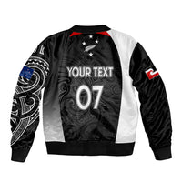 Personalised New Zealand Rugby Bomber Jacket Aotearoa World Cup 2023 Champions LT7 - Polynesian Pride