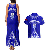 Personalised Tupou College Toloa Couples Matching Tank Maxi Dress And Hawaiian Shirt Tongan Kupesi - Special LT7 - Polynesian Pride