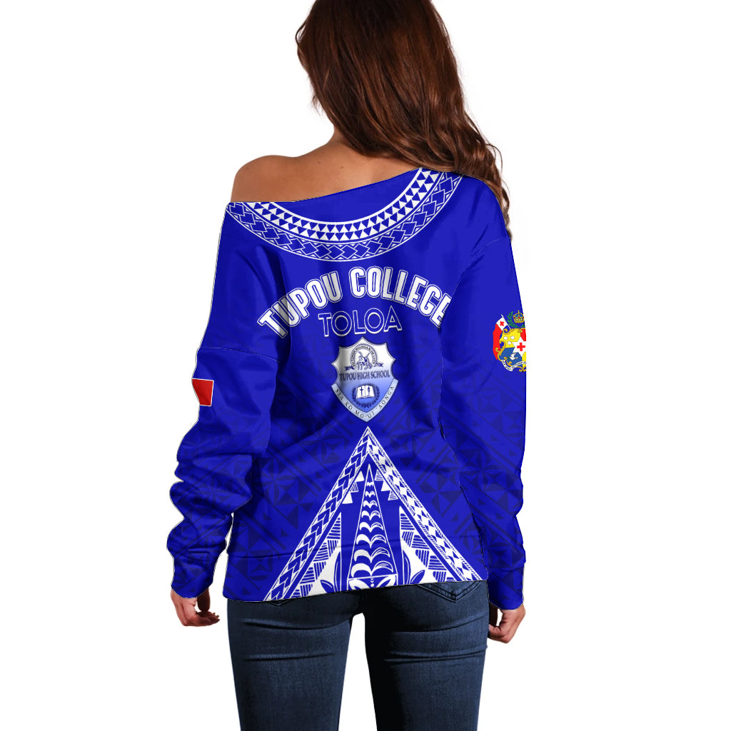 Personalised Tupou College Toloa Off Shoulder Sweater Tongan Kupesi - Special LT7 - Polynesian Pride