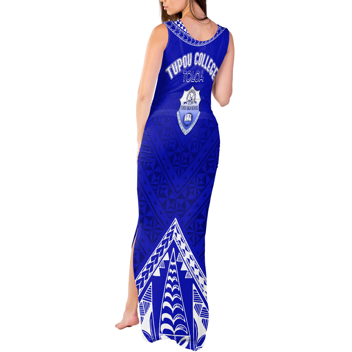 Personalised Tupou College Toloa Tank Maxi Dress Tongan Kupesi - Special LT7 - Polynesian Pride