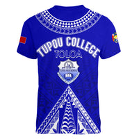 Personalised Tupou College Toloa Women V Neck T Shirt Tongan Kupesi - Special LT7 - Polynesian Pride