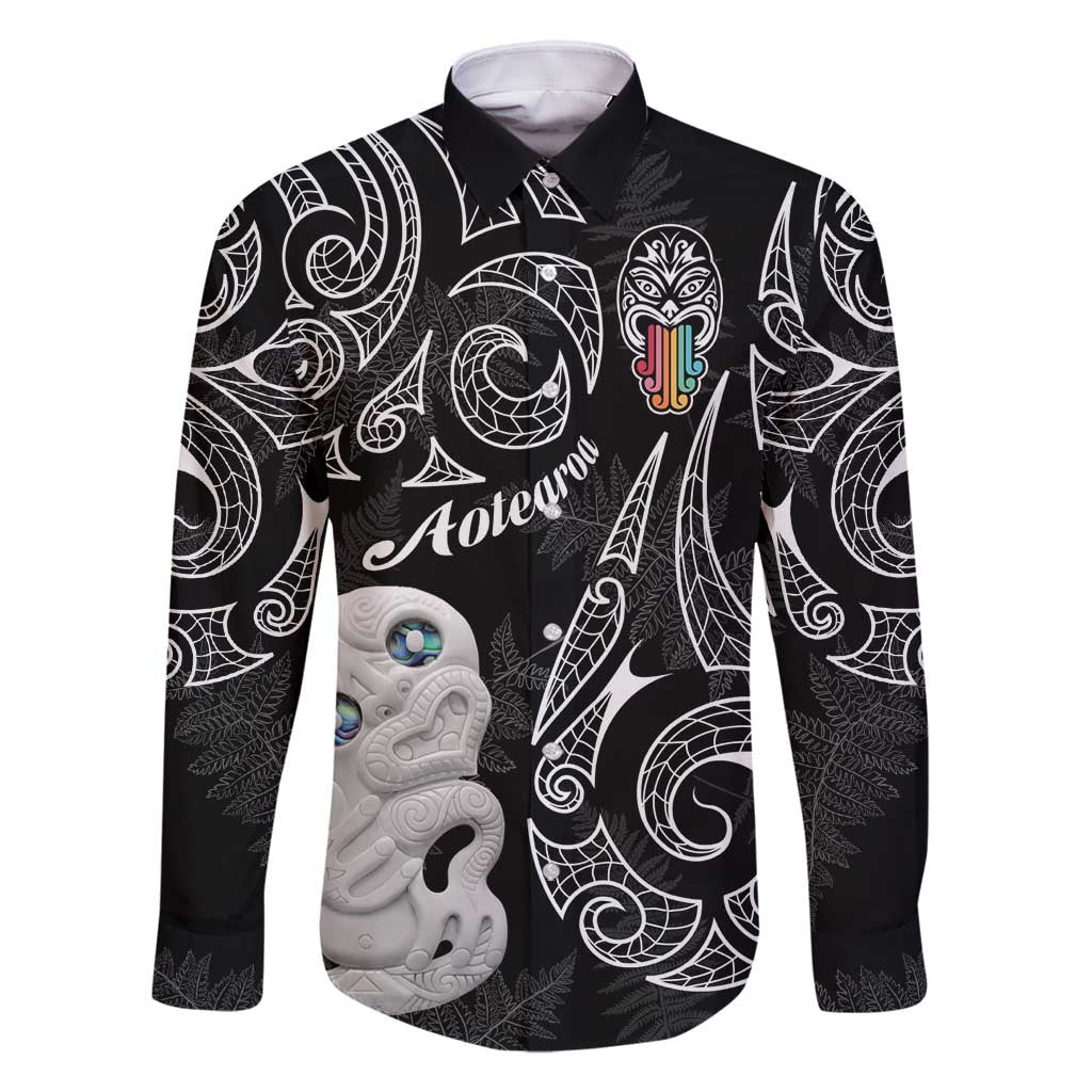 Kia Hara Te reo Maori Family Matching Tank Maxi Dress and Hawaiian Shirt Manaia Moko Pattern