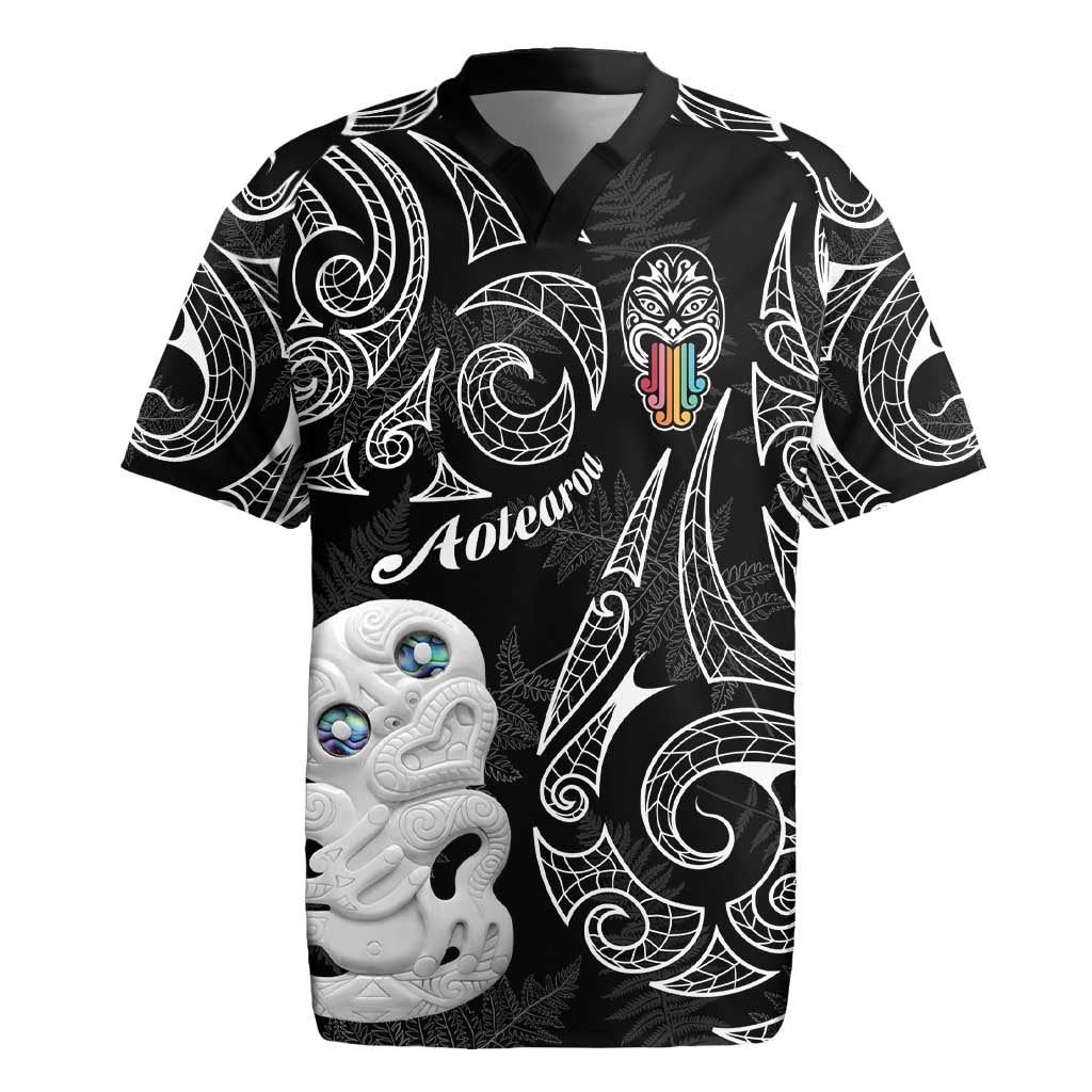 Kia Hara Te reo Maori Rugby Jersey Manaia Moko Pattern