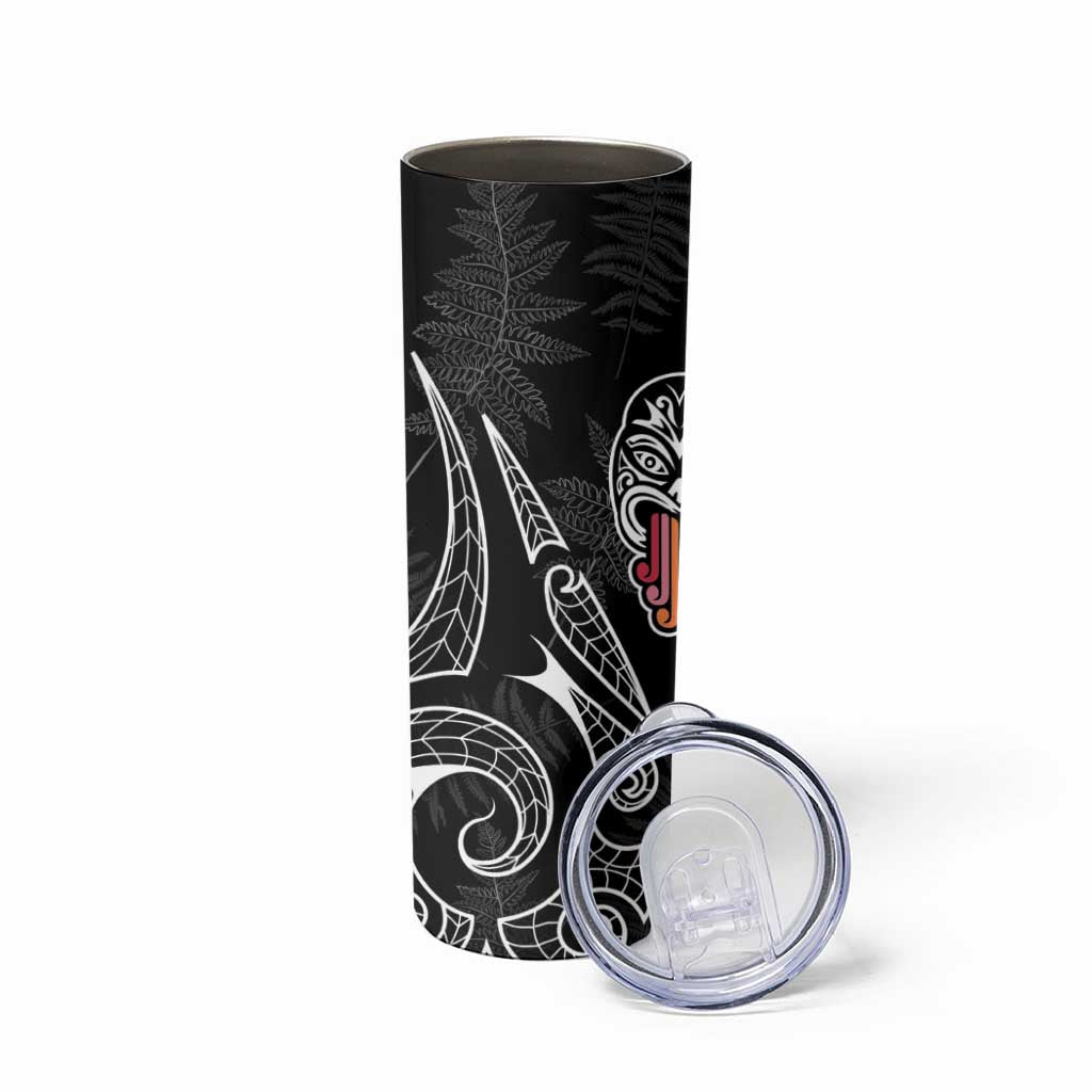 Kia Hara Te reo Maori Skinny Tumbler Manaia Moko Pattern