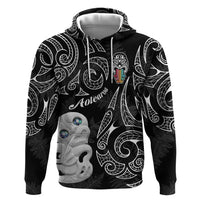 Kia Hara Te reo Maori Zip Hoodie Manaia Moko Pattern