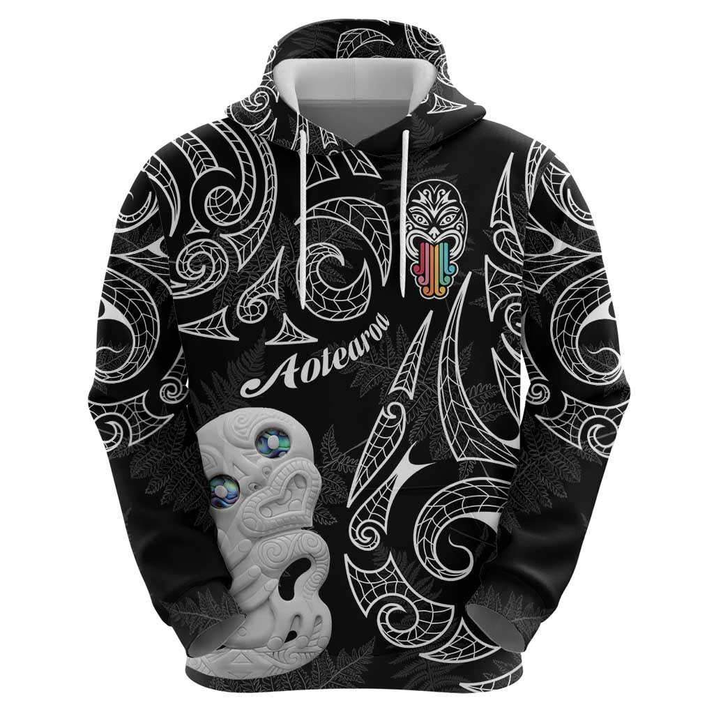 Kia Hara Te reo Maori Zip Hoodie Manaia Moko Pattern