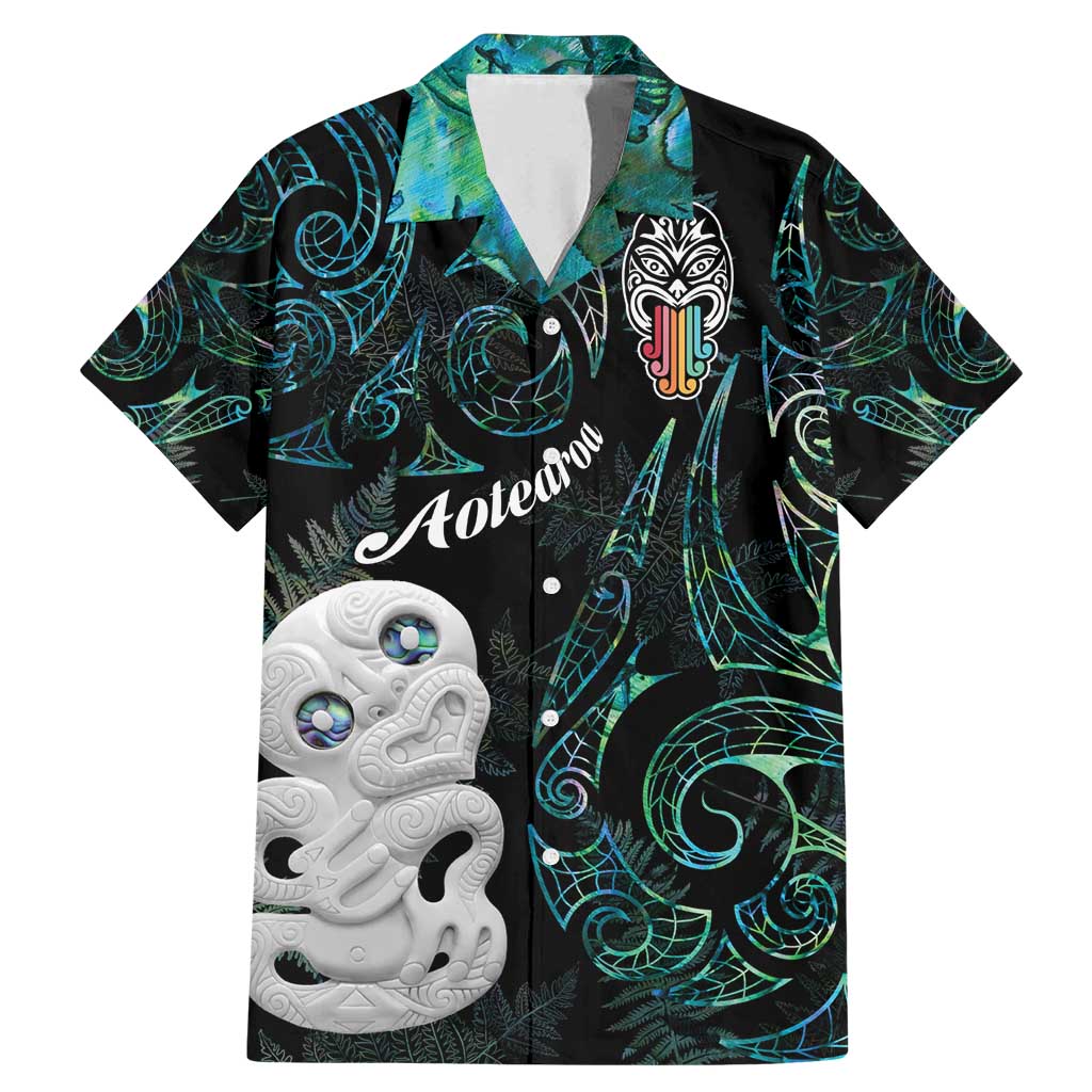 Kia Hara Te reo Maori Family Matching Mermaid Dress and Hawaiian Shirt Manaia Moko Mix Paua Shell