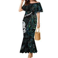 Kia Hara Te reo Maori Family Matching Mermaid Dress and Hawaiian Shirt Manaia Moko Mix Paua Shell