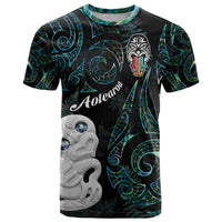 Kia Hara Te reo Maori T Shirt Manaia Moko Mix Paua Shell LT7 Green - Polynesian Pride