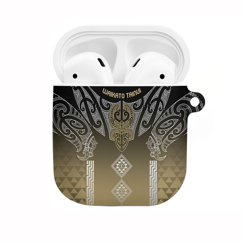 Aotearoa Maori Iwi Heritage AirPods Case Waikato Tainui Parauri LT7 Earth Gold - Polynesian Pride