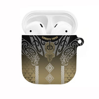 Aotearoa Maori Iwi Heritage AirPods Case Waikato Tainui Parauri LT7 Earth Gold - Polynesian Pride