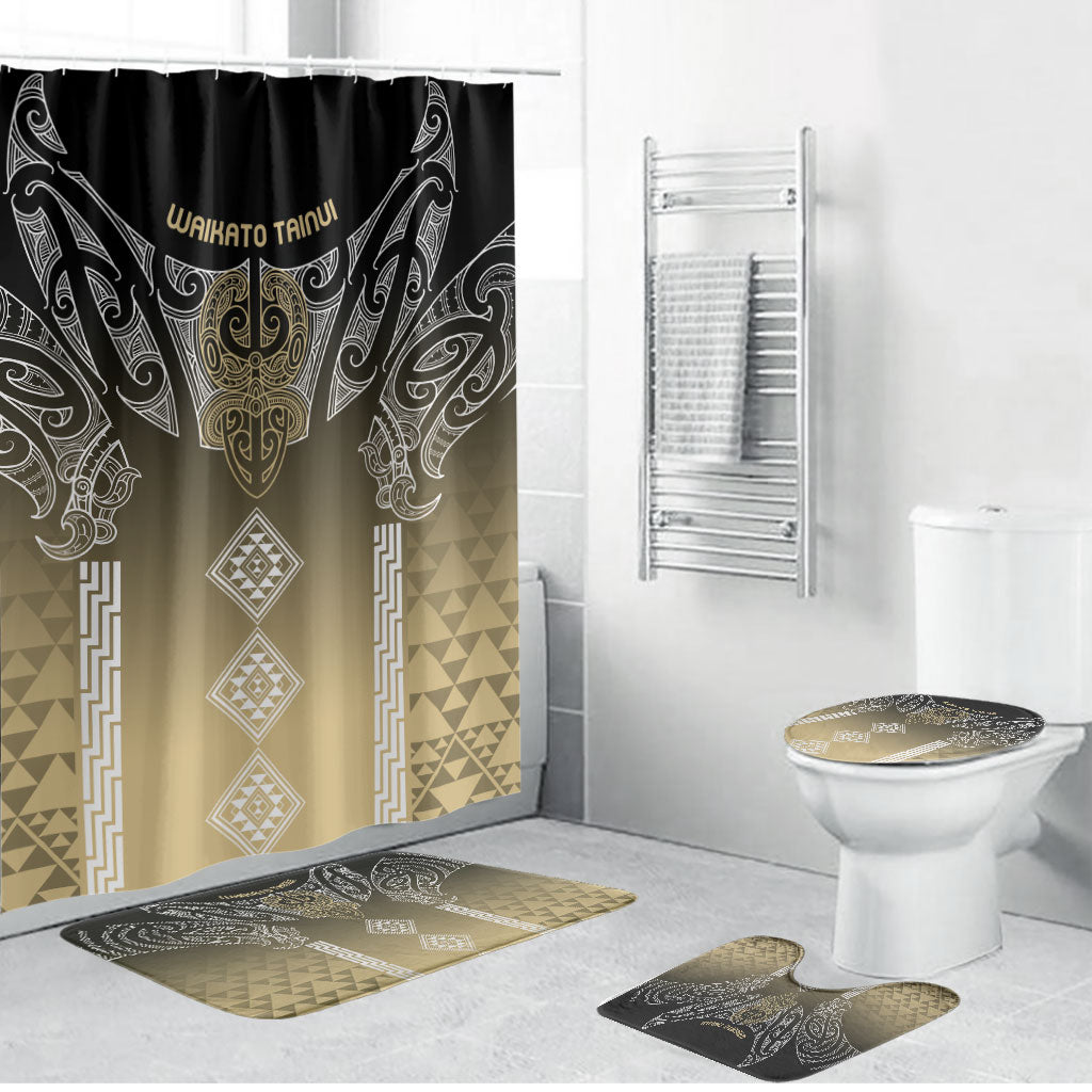 Aotearoa Maori Iwi Heritage Bathroom Set Waikato Tainui Parauri LT7 Bathroom Set (4 pcs) Earth Gold - Polynesian Pride