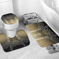 Aotearoa Maori Iwi Heritage Bathroom Set Waikato Tainui Parauri LT7 Mat Set Only (3 pcs) One Size Earth Gold - Polynesian Pride