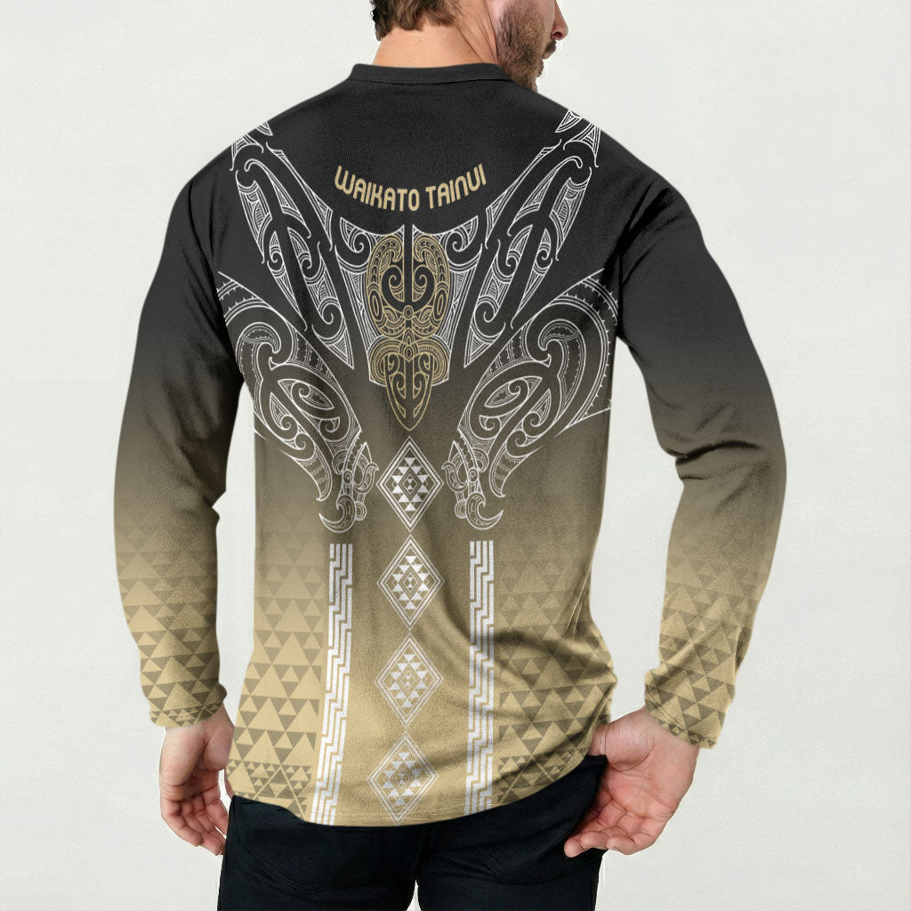Aotearoa Maori Iwi Heritage Button Sweatshirt Waikato Tainui Parauri LT7 - Polynesian Pride