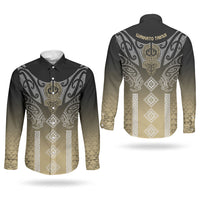 Aotearoa Maori Iwi Heritage Couples Matching Summer Maxi Dress and Long Sleeve Button Shirt Waikato Tainui Parauri LT7 - Polynesian Pride