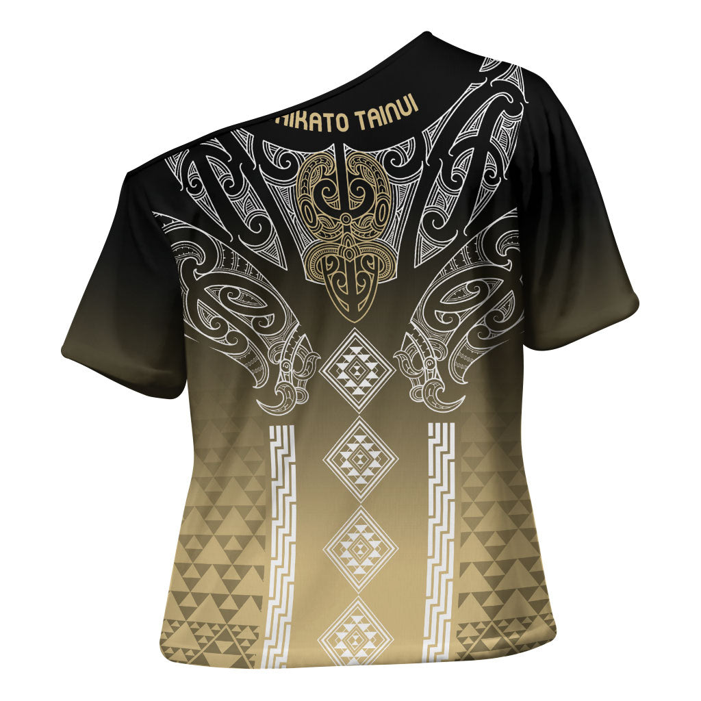 Aotearoa Maori Iwi Heritage Cross Shoulder Shirt Waikato Tainui Parauri LT7 - Polynesian Pride