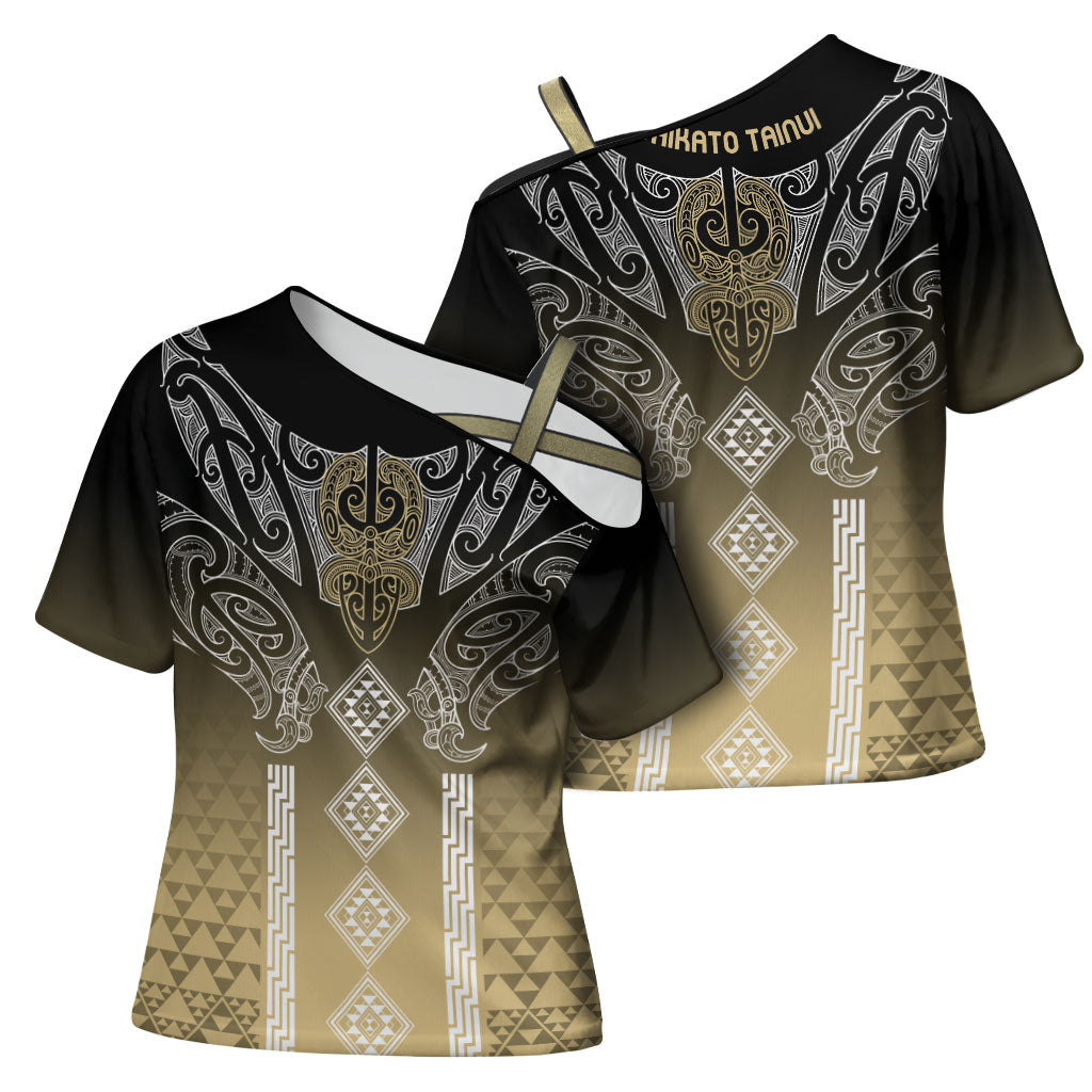 Aotearoa Maori Iwi Heritage Cross Shoulder Shirt Waikato Tainui Parauri LT7 - Polynesian Pride