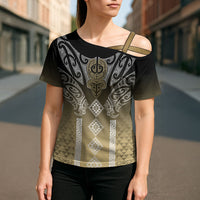 Aotearoa Maori Iwi Heritage Cross Shoulder Shirt Waikato Tainui Parauri LT7 - Polynesian Pride