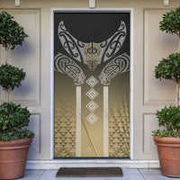 Aotearoa Maori Iwi Heritage Door Cover Waikato Tainui Parauri LT7 Earth Gold - Polynesian Pride