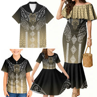 Aotearoa Maori Iwi Heritage Family Matching Mermaid Dress and Hawaiian Shirt Waikato Tainui Parauri LT7 - Polynesian Pride