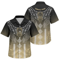Aotearoa Maori Iwi Heritage Family Matching Puletasi and Hawaiian Shirt Waikato Tainui Parauri LT7 Son's Shirt Earth Gold - Polynesian Pride