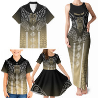 Aotearoa Maori Iwi Heritage Family Matching Tank Maxi Dress and Hawaiian Shirt Waikato Tainui Parauri LT7 - Polynesian Pride