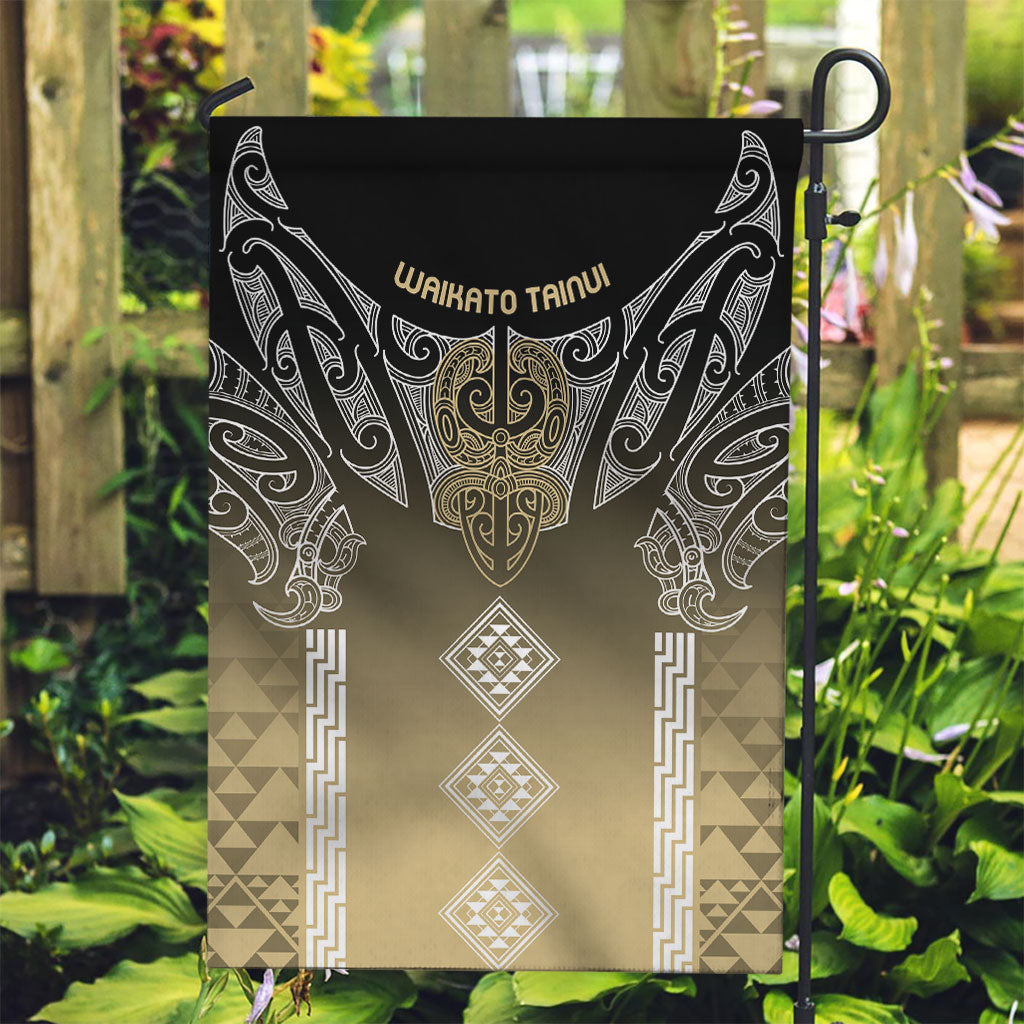 Aotearoa Maori Iwi Heritage Garden Flag Waikato Tainui Parauri LT7 Garden Flag Earth Gold - Polynesian Pride