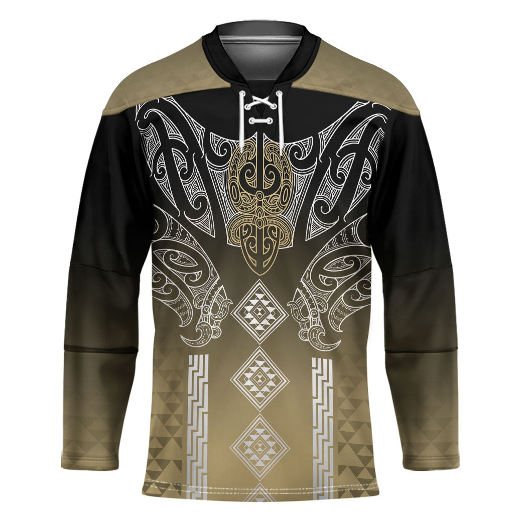 Aotearoa Maori Iwi Heritage Hockey Jersey Waikato Tainui Parauri LT7 Unisex Earth Gold - Polynesian Pride