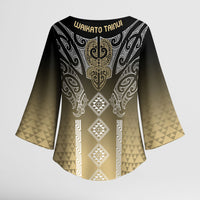 Aotearoa Maori Iwi Heritage Kimono Sleeve Blouse Waikato Tainui Parauri LT7 - Polynesian Pride