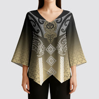 Aotearoa Maori Iwi Heritage Kimono Sleeve Blouse Waikato Tainui Parauri LT7 - Polynesian Pride