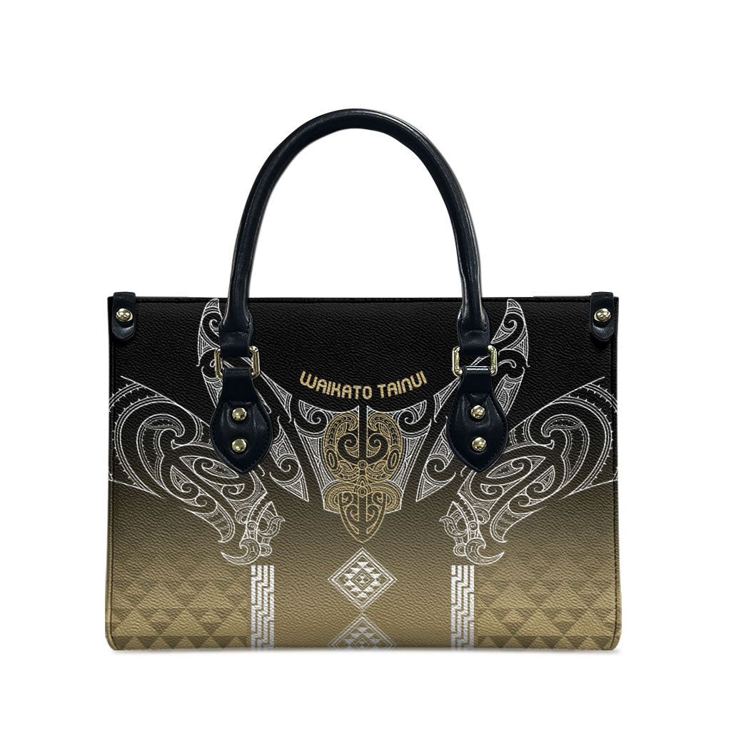 Aotearoa Maori Iwi Heritage Leather Bag Waikato Tainui Parauri LT7 - Polynesian Pride