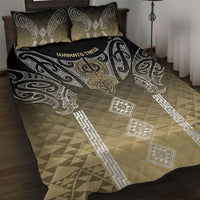 Aotearoa Maori Iwi Heritage Quilt Bed Set Waikato Tainui Parauri LT7 Earth Gold - Polynesian Pride