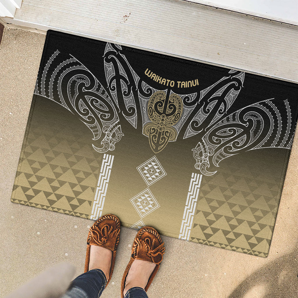 Aotearoa Maori Iwi Heritage Rubber Doormat Waikato Tainui Parauri LT7 - Polynesian Pride