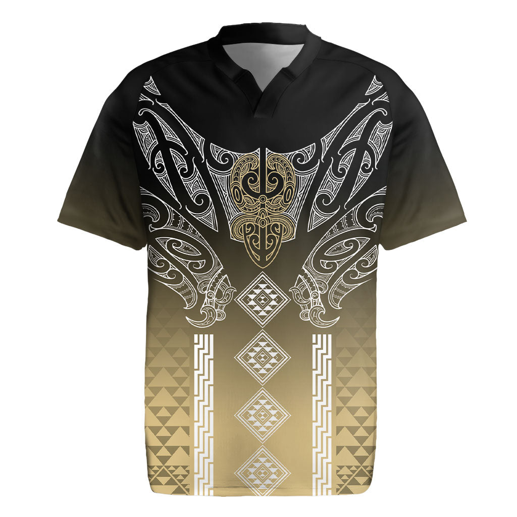 Aotearoa Maori Iwi Heritage Rugby Jersey Waikato Tainui Parauri LT7 Earth Gold - Polynesian Pride