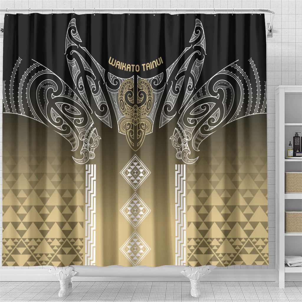 Aotearoa Maori Iwi Heritage Shower Curtain Waikato Tainui Parauri LT7 - Polynesian Pride