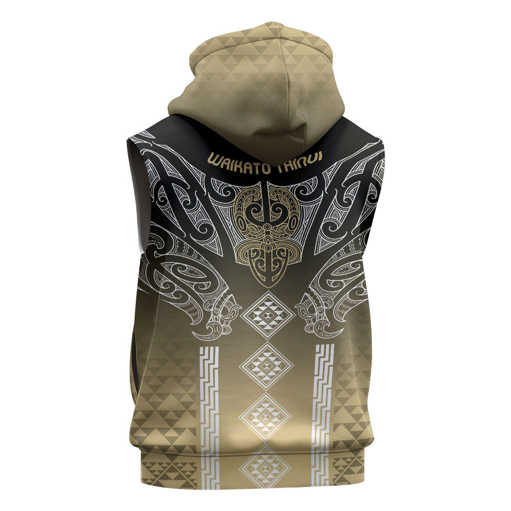 Aotearoa Maori Iwi Heritage Sleeveless Zip Hoodie Waikato Tainui Parauri LT7 - Polynesian Pride