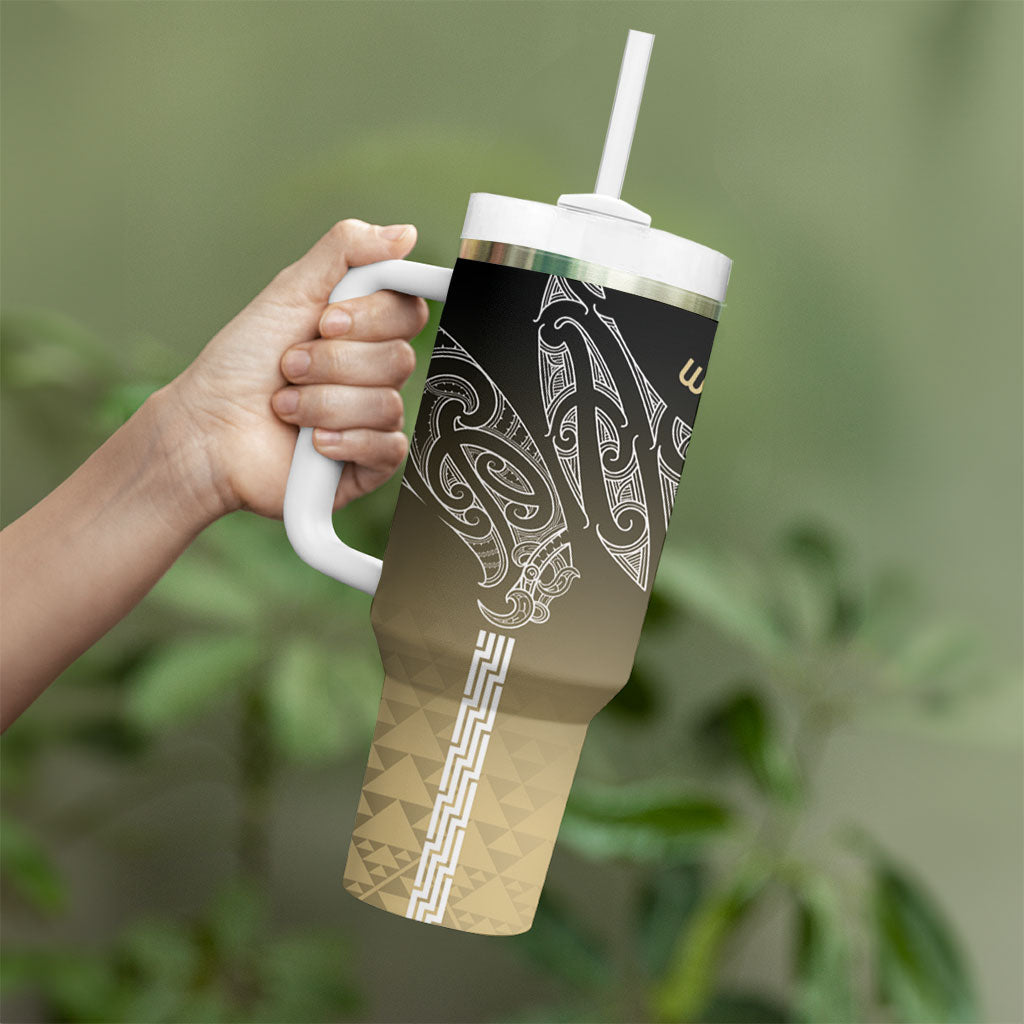 Aotearoa Maori Iwi Heritage Tumbler With Handle Waikato Tainui Parauri LT7 - Polynesian Pride