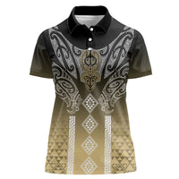 Aotearoa Maori Iwi Heritage Women Polo Shirt Waikato Tainui Parauri LT7 Female Earth Gold - Polynesian Pride