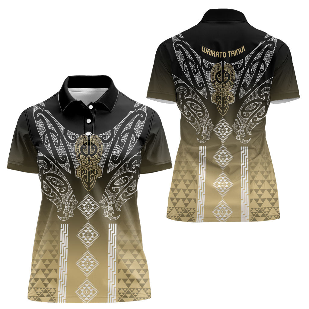 Aotearoa Maori Iwi Heritage Women Polo Shirt Waikato Tainui Parauri LT7 - Polynesian Pride